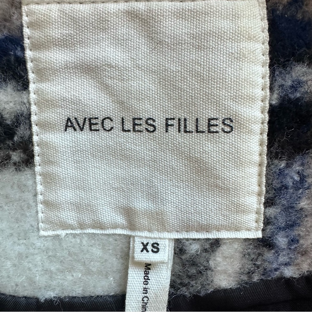 AVEC LES FILLES Womens Brushed Plaid Oversized Jacket Sz XS - Picture 15 of 16